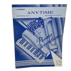 Anytime Accordion Sheet Music Junior Series Lawson 1952 Ampco Edition 598